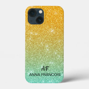 Modern pink glitter ombre iPhone 13 mini case
