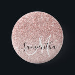 Modern Pink Glitter Sparkles Personalized Name 2 Inch Round Button<br><div class="desc">Modern Pink Glitter Sparkles Personalized Name</div>