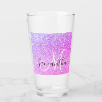 Modern Pink Glitter Sparkles Personalized Name