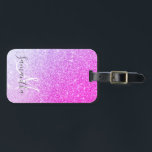 Modern Pink Glitter Sparkles Personalized Name Luggage Tag<br><div class="desc">Modern Pink Glitter Sparkles Personalized Name</div>