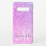 Modern Pink Glitter Sparkles Personalized Name Samsung Galaxy Case<br><div class="desc">Modern Pink Glitter Sparkles Personalized Name</div>