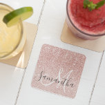 Modern Pink Glitter Sparkles Personalized Name Square Paper Coaster<br><div class="desc">Introducing our Modern Pink Glitter Sparkles Personalized Name product, available exclusively on Zazzle! Make a stylish and personalized statement with this stunning design that combines the charm of pink glitter with a modern touch. Whether you're looking for a gift or a special treat for yourself, this product is perfect for...</div>