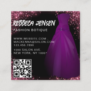 Modern pink glitter stylish chic Fashion Designer Square Business Card