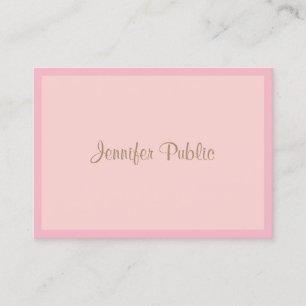 Modern Pink Gold Calligraphy Script Template Business Card