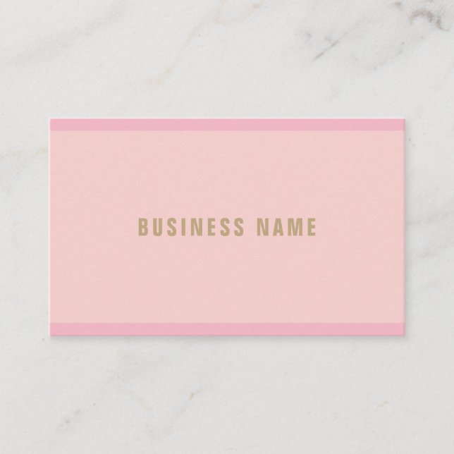 Modern Pink Gold Calligraphy Script Template Chic Business Card (Front)
