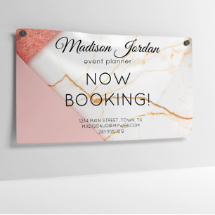 Modern Pink Gold Marble Salon Marketing Business Banner