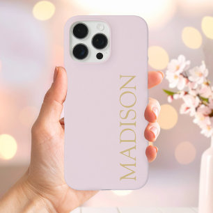 Modern Pink Gold Minimalist Name Monogram iPhone 16 Pro Max Case