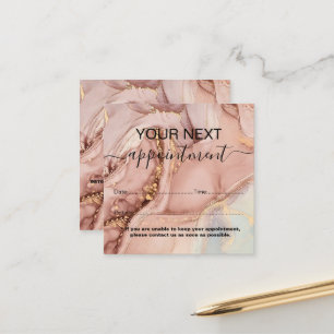 Modern Pink Gold Watercolor Appointment Card