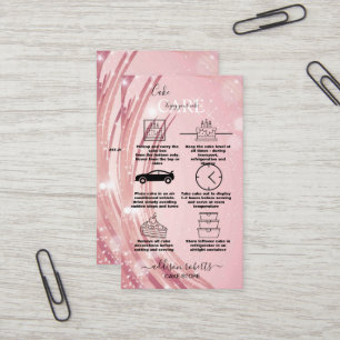Modern Pink Gold Watercolor Cake Care   Business C Business Card