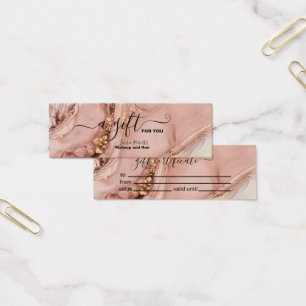 Modern Pink Gold Watercolor Gift Certificate