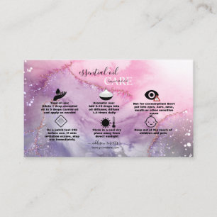 Modern Pink Gold Watercolor Oil Care  Business Car Card