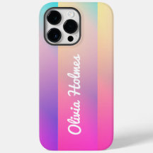 Modern Pink Gradient Colour Block Name Monogram