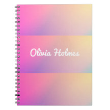 Modern Pink Gradient Colour Block Name Monogram