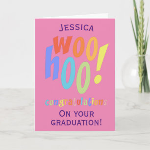 Modern Pink Graduation Congratulations Card