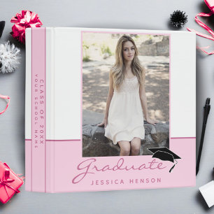 Modern Pink Graduation Keepsake Photo Album Binder