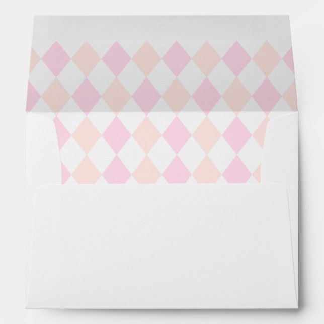 Modern Pink Green Golf Graduation Return Address Envelope (Back (Bottom))