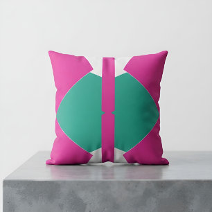 Modern Pink Green Memphis Colour Block Decor Throw Pillow
