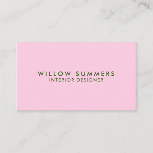 Modern Pink Green Minimal Professional Business Card