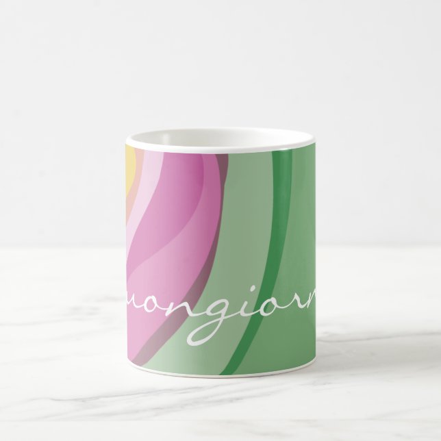 Modern Pink Green Watercolor customized   Coffee Mug (Center)