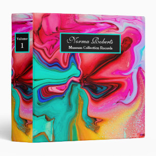 Modern Pink Green Watercolor Personalize Binder
