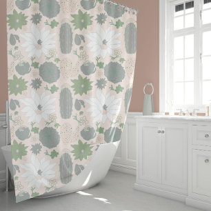 Modern Pink Grey Cacti Succulent Floral