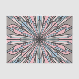 Modern Pink Grey Geometric Abstract Flower Drawing Tissue Paper