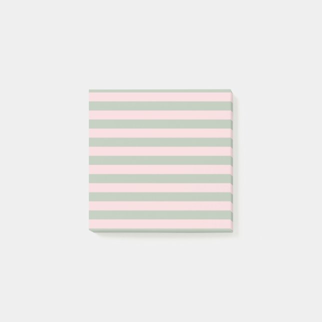 Modern Pink Grey Stripe Minimalist Elegant  Post-it Notes (Front)