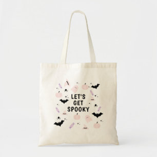 Modern Pink Halloween Let's Get Spooky Tote Bag