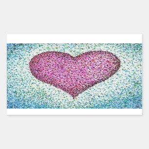 Modern Pink Heart Pointillism Sticker