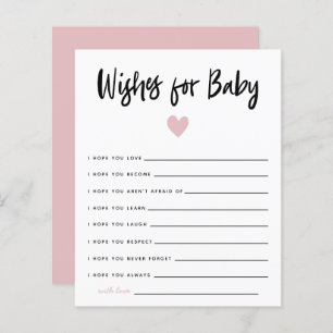 Modern Pink Heart Shower Wishes for Baby 