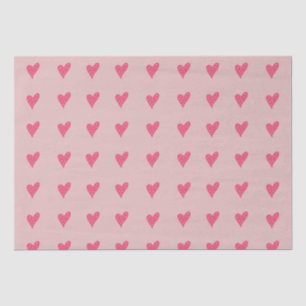 Modern Pink Heart with White Dots Pattern Tissue Paper