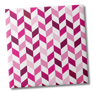 Modern Pink Herringbone Pattern Tile