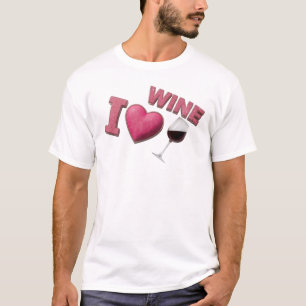 Modern Pink I LOVEW WINE Art Composition T-Shirt