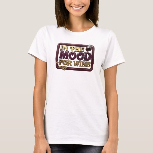 Modern Pink IN THE MOOD FOR WINE Statement Tee (Front)