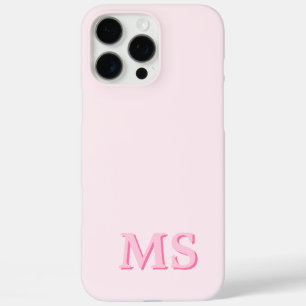 Modern Pink Initial Monogram iPhone 16 Pro Max Case