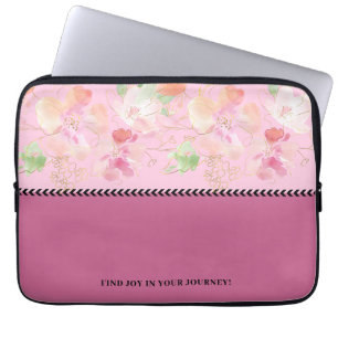 Modern Pink Inspirational quote Laptop Sleeve