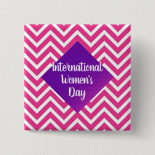 Modern Pink International Womens Day Pin Button