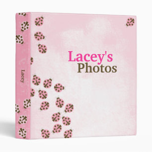 Modern Pink Ladybug Ladybugs Binder