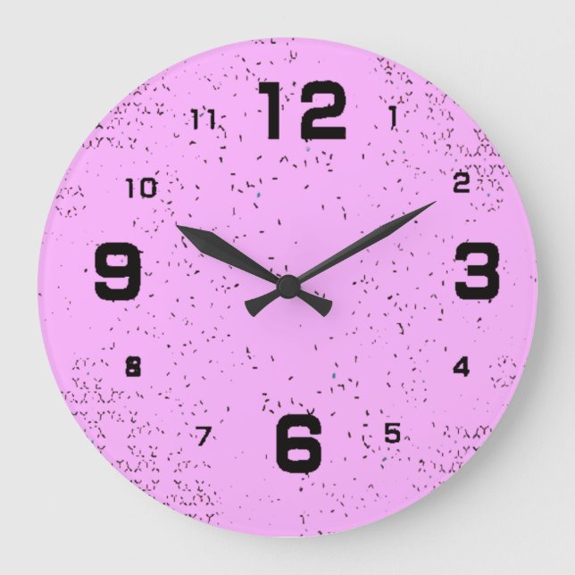 Modern pink large clock (Front)