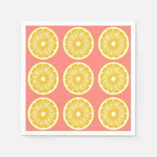 Modern Pink Lemonade & Yellow Napkin