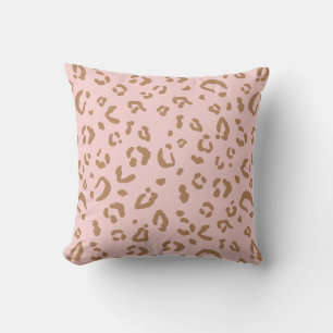 Modern Pink Leopard Abstract Cheetah Spots Pattern Throw Pillow