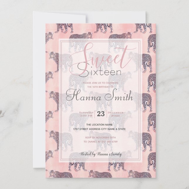 Modern Pink Leopard Animal Pattern (Front)