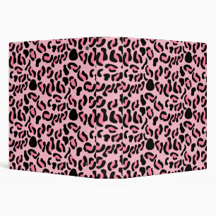 Modern Pink Leopard Pattern Animal Binder