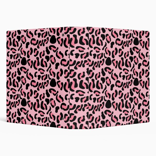 Modern Pink Leopard Pattern Animal Binder (Background)