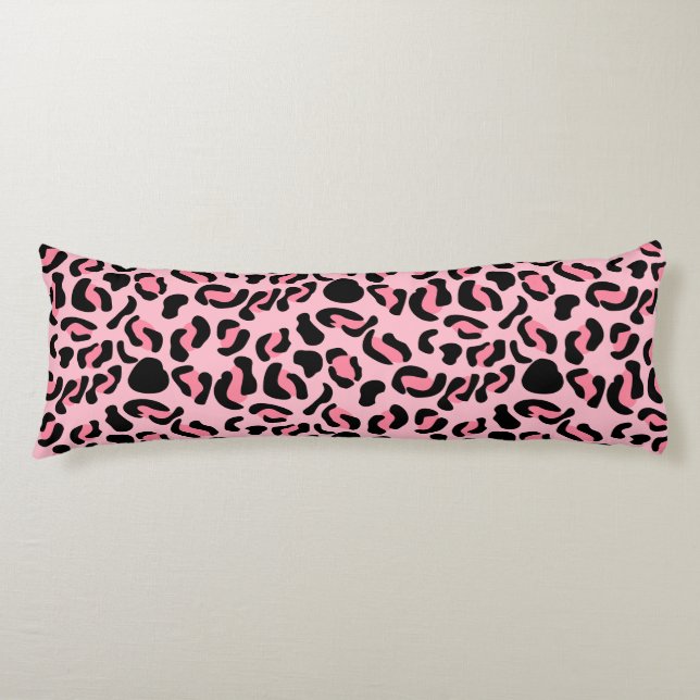 Modern Pink Leopard Pattern Animal Body Pillow (Front)