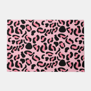 Modern Pink Leopard Pattern Animal Doormat