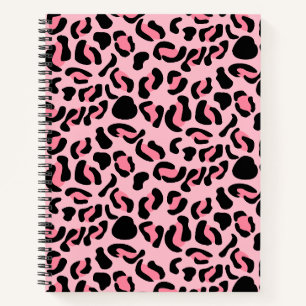 Modern Pink Leopard Pattern Animal Notebook
