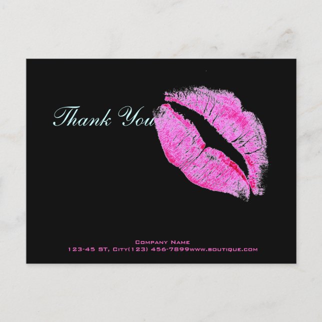 modern pink lips Makeup Artist cosmetologist Postcard (Front)