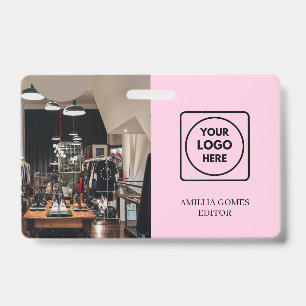Modern Pink Logo   Business Staff Identity Design Badge