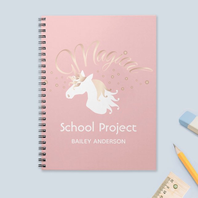 Modern Pink Magical Unicorn Notebook (Creator Uploaded)